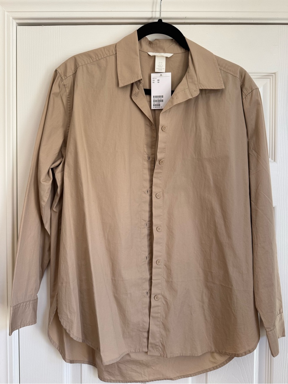 H&M Tan Collared Button-Front Shirt